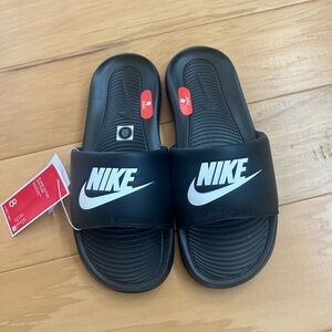 Nike Black and White Slide Sandals